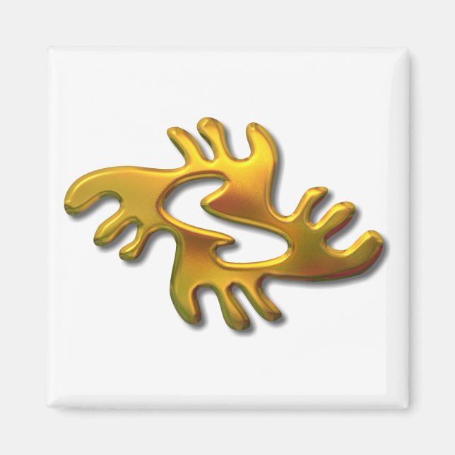 Adrinkra-peace-gold Magnet (Front)