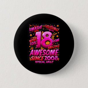 Adult 18 Year Old For Boys 18th Birthday Boy  6 Cm Round Badge