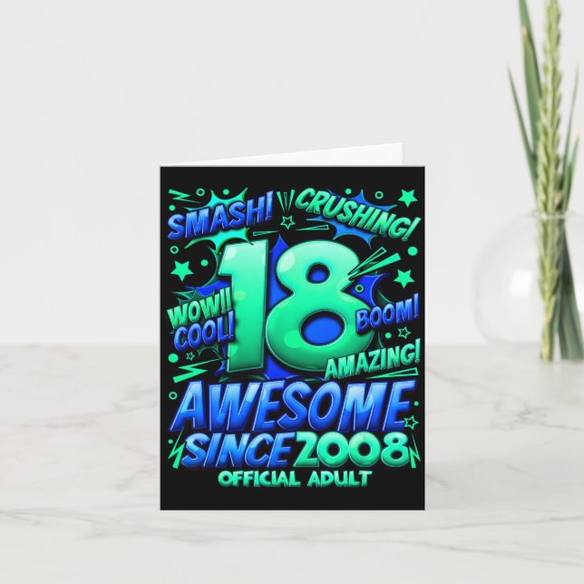 Adult 18 Year Old For Boys 18th Birthday Boy  Card (Front)