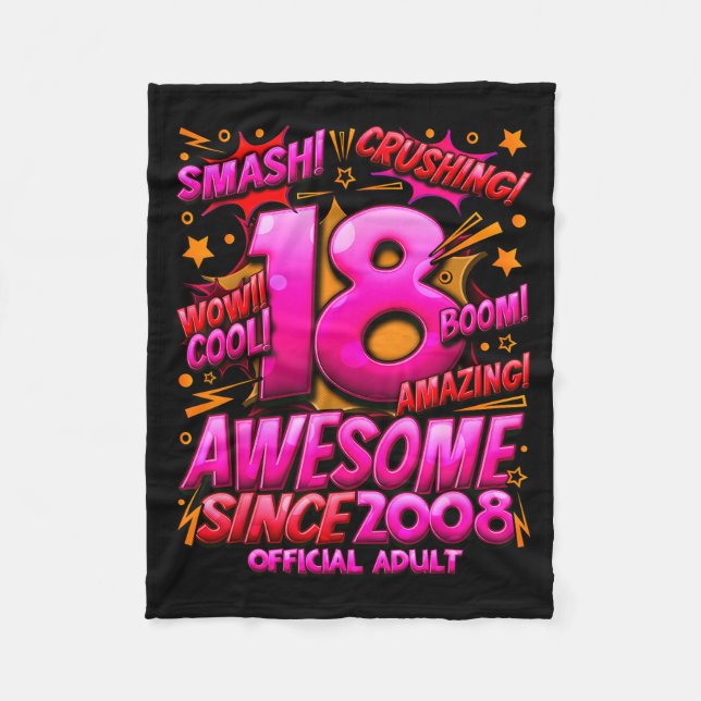 Adult 18 Year Old For Boys 18th Birthday Boy  Fleece Blanket (Front)