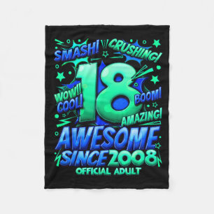 Adult 18 Year Old For Boys 18th Birthday Boy  Fleece Blanket