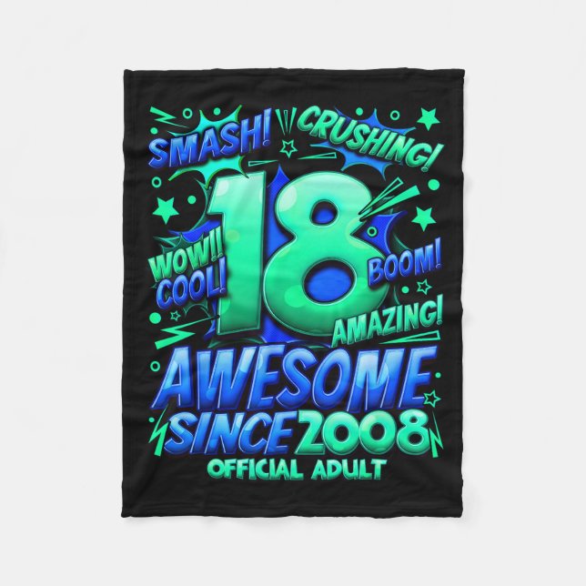 Adult 18 Year Old For Boys 18th Birthday Boy  Fleece Blanket (Front)