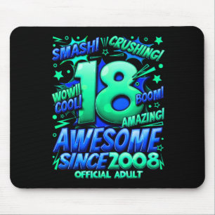 Adult 18 Year Old For Boys 18th Birthday Boy Mouse Mat