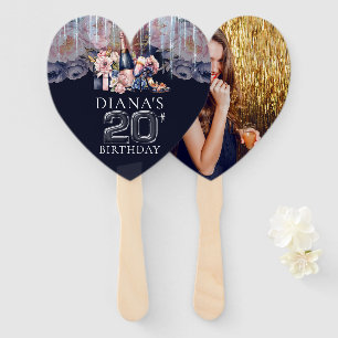 Adult 20th Birthday Photo Personalised Hand Fan