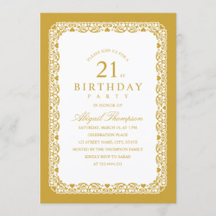 Adult 21st Birthday Party Elegant Simple & Classy Invitation