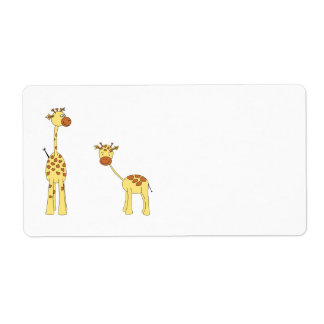 Adult and Baby Giraffe. Cartoon