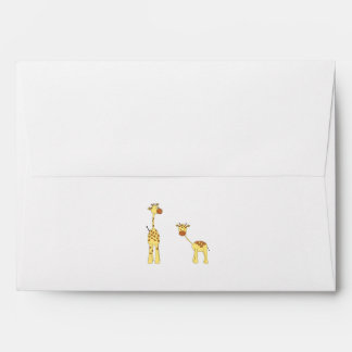 Adult and Baby Giraffe. Cartoon Envelope