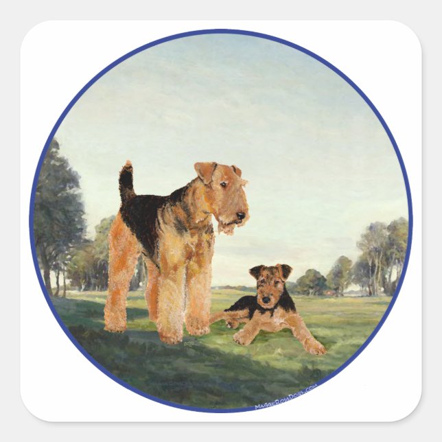 Adult and Pup Square Sticker (Front)