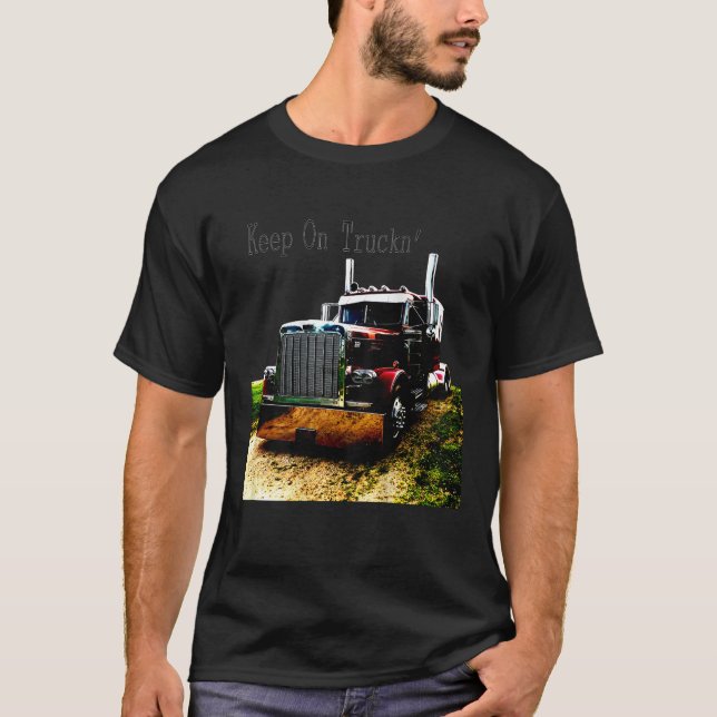 Adult and Youth Semi Truck Keep On Truckn Tshirt B (Front)
