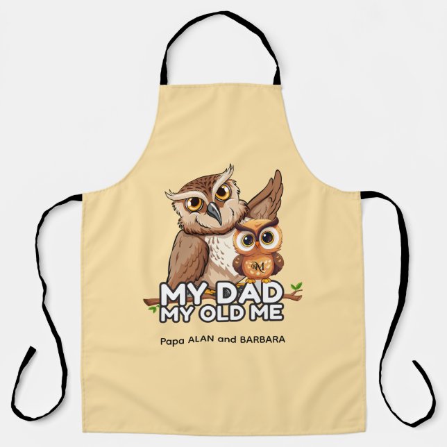 Adult Apron : My Dad My Old Me (brown) (Front)