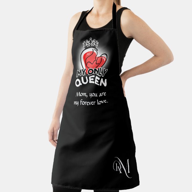 Adult Apron : My Only Queen (black) (Insitu)