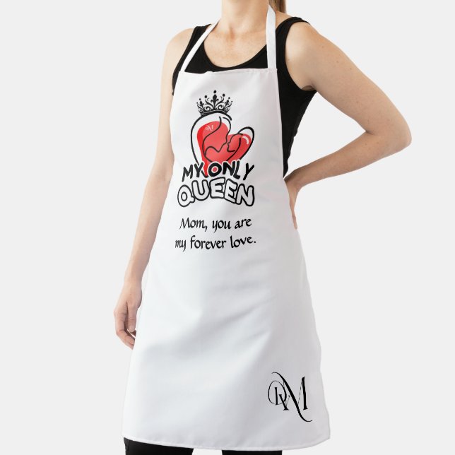 Adult Apron : My Only Queen (white) (Insitu)