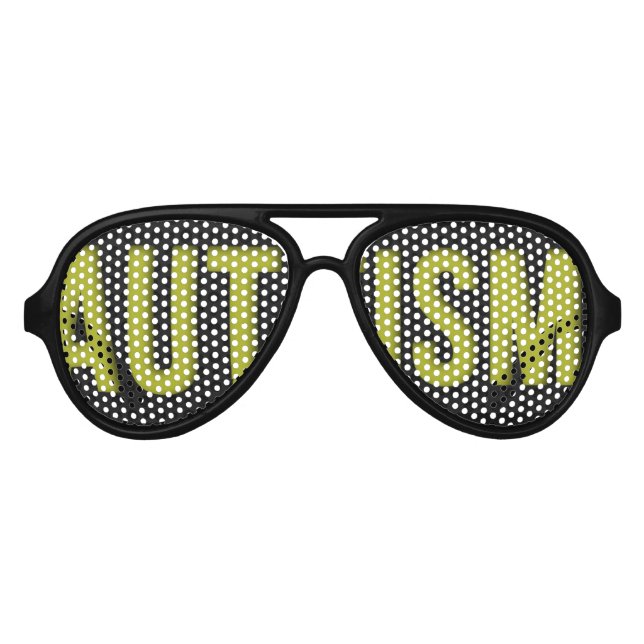 Adult Aviator Autism Awareness Shades (BLACK) (Front)