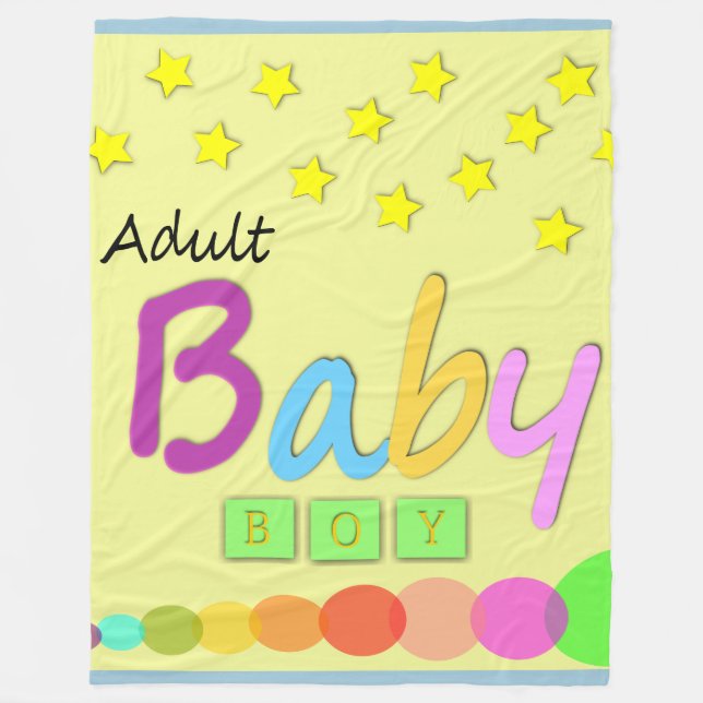 Adult Baby Boy Blanket/Adult Baby Blanket/ABDL Fleece Blanket (Front)