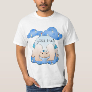 Adult Baby Boy Bottles and Clouds - Custom T-Shirt