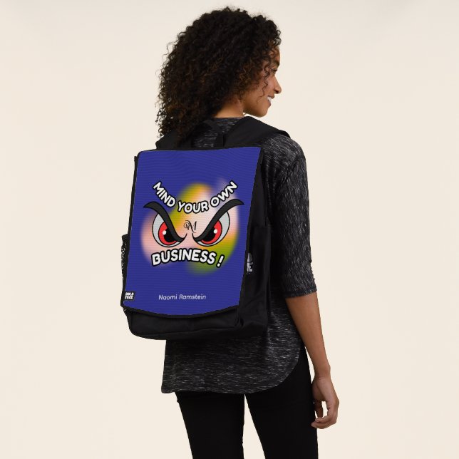 Adult Backpack : Mind Your Own (blue) (Worn)