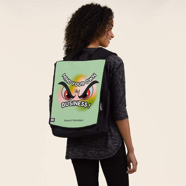 Adult Backpack : Mind Your Own (green) (Worn)
