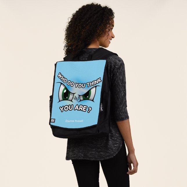 Adult Backpack : Who Do You Think (light blue) (Worn)