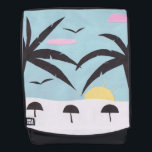 Adult Backpack with Silhouetted Beach Design<br><div class="desc">This adult size backpack is designed with my depiction of palm trees and umbrellas on a silhouetted beach.</div>
