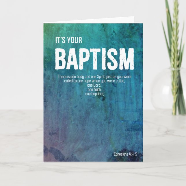 Adult Baptism Card With Bible Verse Scripture (Front)