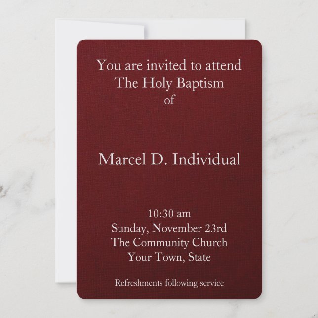 Adult Baptism Invitation (Front)