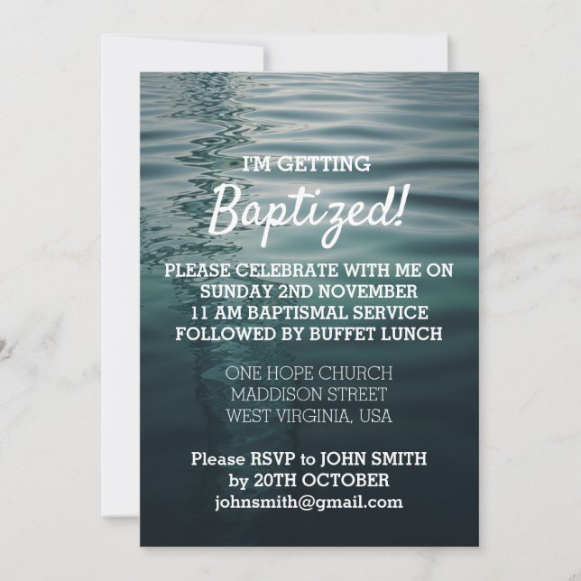 Adult Baptism Invitation Card (Front)
