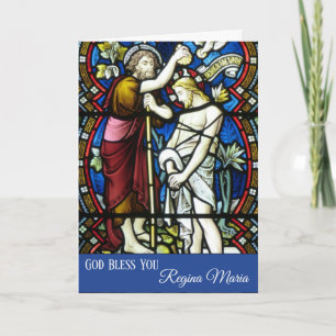 Adult Baptism of Jesus by John the Baptist Card