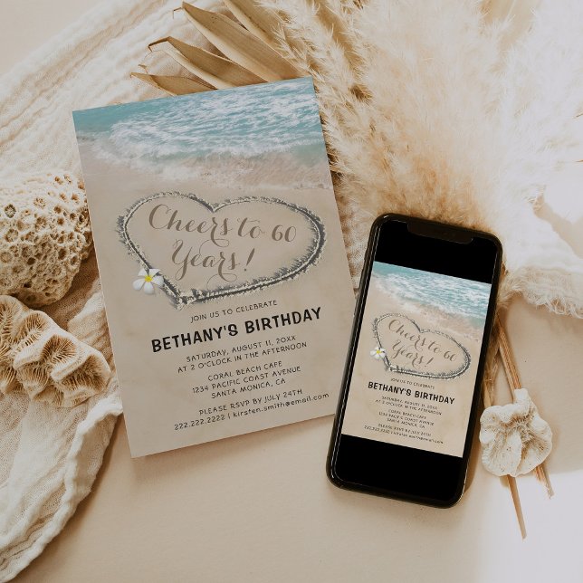 Adult Beach Birthday Party | Cheers to Age Invitation (Creator Uploaded)