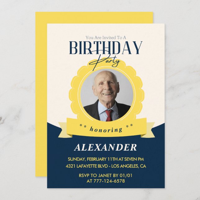 Adult birthday 100th birthday invitation Modern (Front/Back)