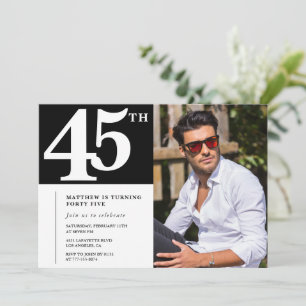 Adult birthday 45th birthday invitation Chic Photo