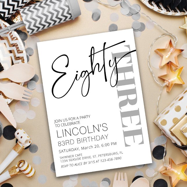 Adult Birthday 81 82 83 84 85 86 87 88 89 Invitation (Creator Uploaded)