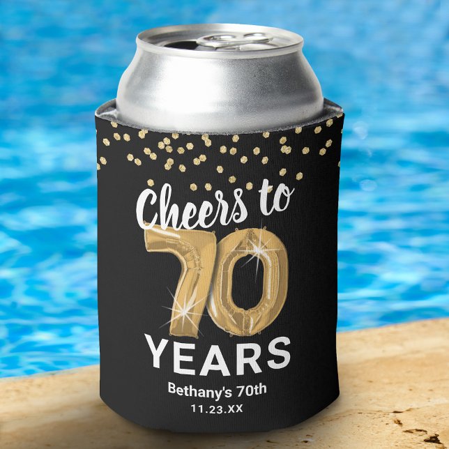 Adult Birthday Cheers to 70 Years Can Cooler (Creator Uploaded)