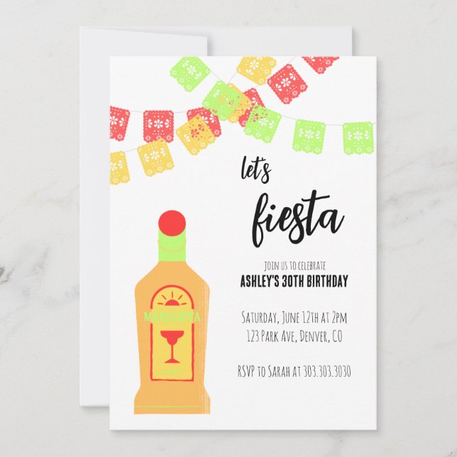 Adult Birthday Fiesta Invitation (Front)