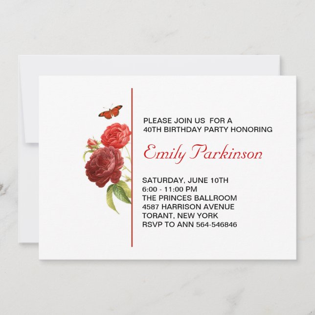 adult birthday invitation (Front)