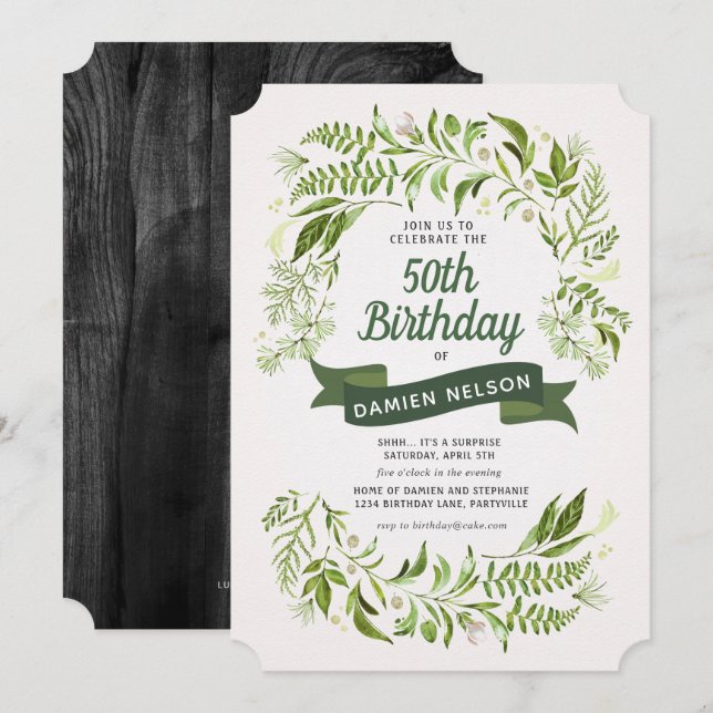 Adult Birthday invitation Milestone Banner (Front/Back)