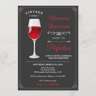 Adult Birthday Invitation / Wine Invitation
