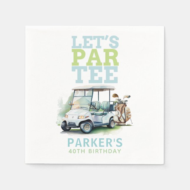 Adult Birthday Partee Golf Personalised Napkin (Front)