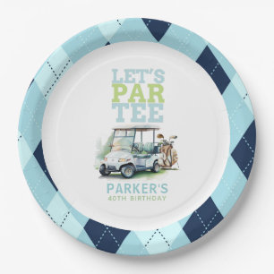 Adult Birthday Partee Golf Personalised Paper Plate