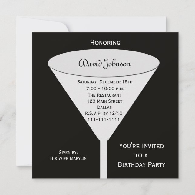 Adult Birthday Party Toast Invitation (Front)