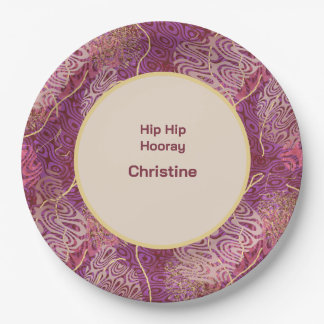 Adult Birthday Silhouette Stencil Art Pattern Paper Plate