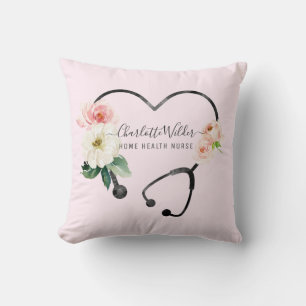 Adult Caregiver Nurse Home Healthcare Throw Pillow