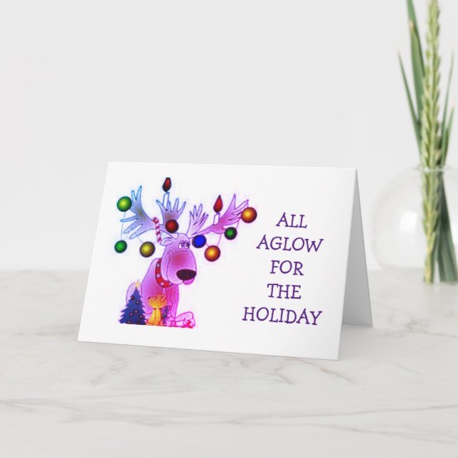 ADULT CHRISTMAS "ALL A GLOW FOR CHRITMAS" CARD (Front)