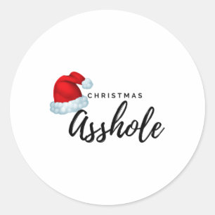 Adult Christmas Hole  Classic Round Sticker