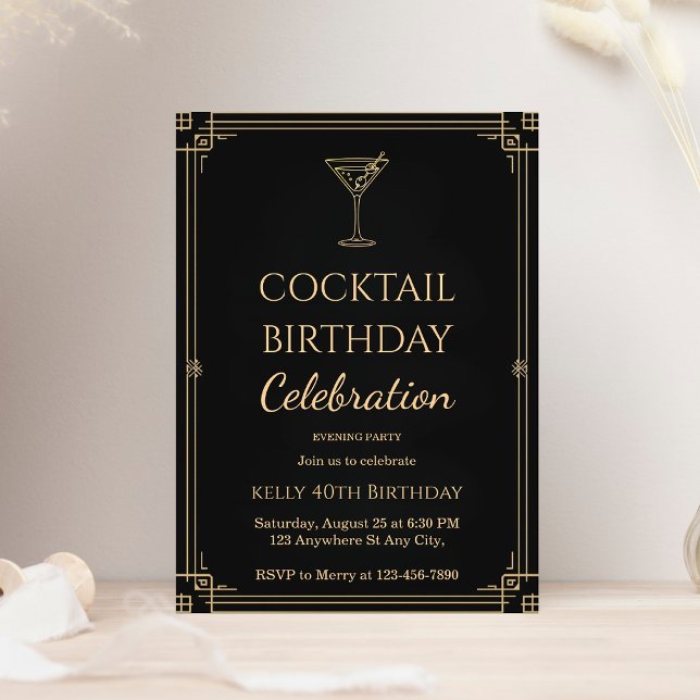 Adult Cocktail Party Birthday Invitation (Creator Uploaded)