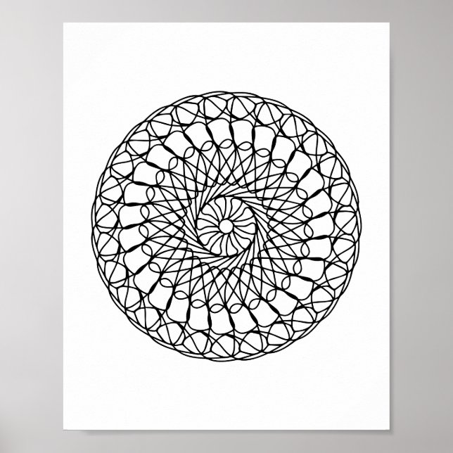 Adult Coloring Page Mandala DIY Wall Art Poster (Front)