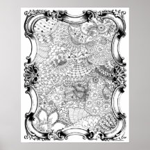 Adult Coloring Poster "Mother's Garden Art"