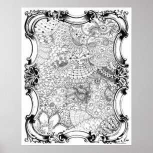 Adult Coloring Poster "Mother's Garden Art"