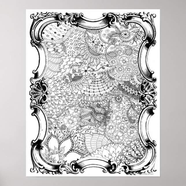 Adult Coloring Poster "Mother's Garden Art" (Front)
