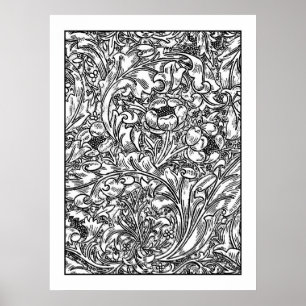 Adult Coloring Poster - William Morris Floral 