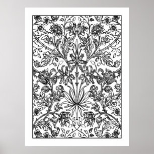Adult Coloring Poster William Morris Hyacinths